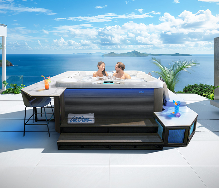 Calspas hot tub being used in a family setting - Grand Prairie